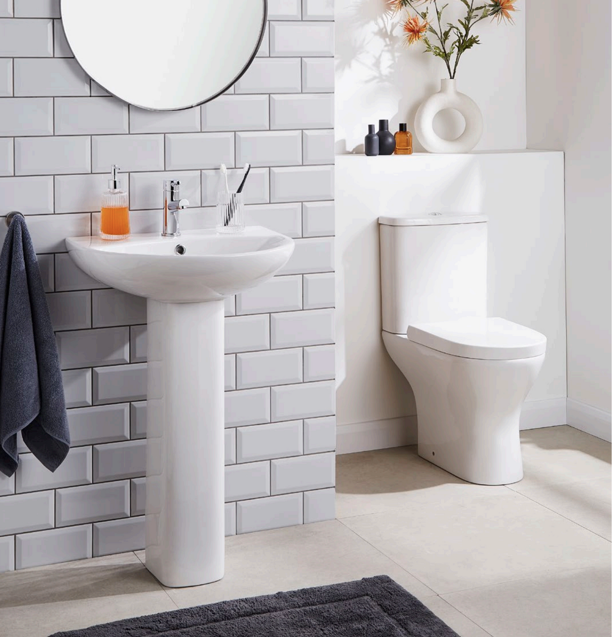 Kartell K-VIT Primo Round Rimless Short Projection Open Back Pan- White Gloss (PRI-SP-RO)