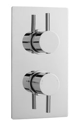 Nuie Twin Thermostatic Shower Valve – Brushed Pewter, Chrome or Brushed Brass, photo 3