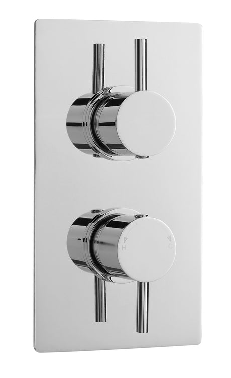Nuie Twin Thermostatic Shower Valve – Brushed Pewter, Chrome or Brushed Brass, photo 3