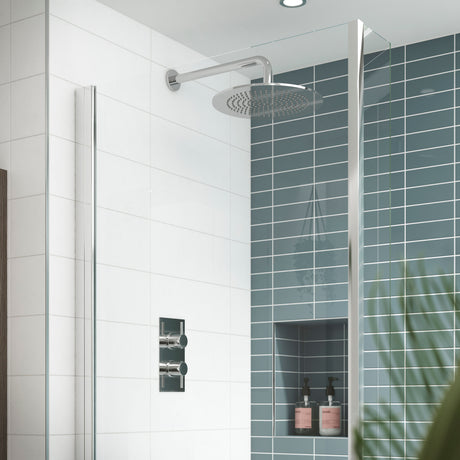 Nuie Twin Thermostatic Shower Valve – Brushed Pewter, Chrome or Brushed Brass
