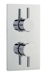 Nuie Twin Thermostatic Shower Valve With Diverter – 215mm High – Chrome, photo 2