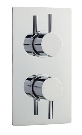 Nuie Twin Thermostatic Shower Valve With Diverter – 215mm High – Chrome, photo 2