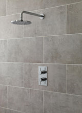 Nuie Twin Thermostatic Shower Valve With Diverter – 215mm High – Chrome