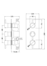 Nuie Triple Thermostatic Shower Valve – Chrome, photo 3
