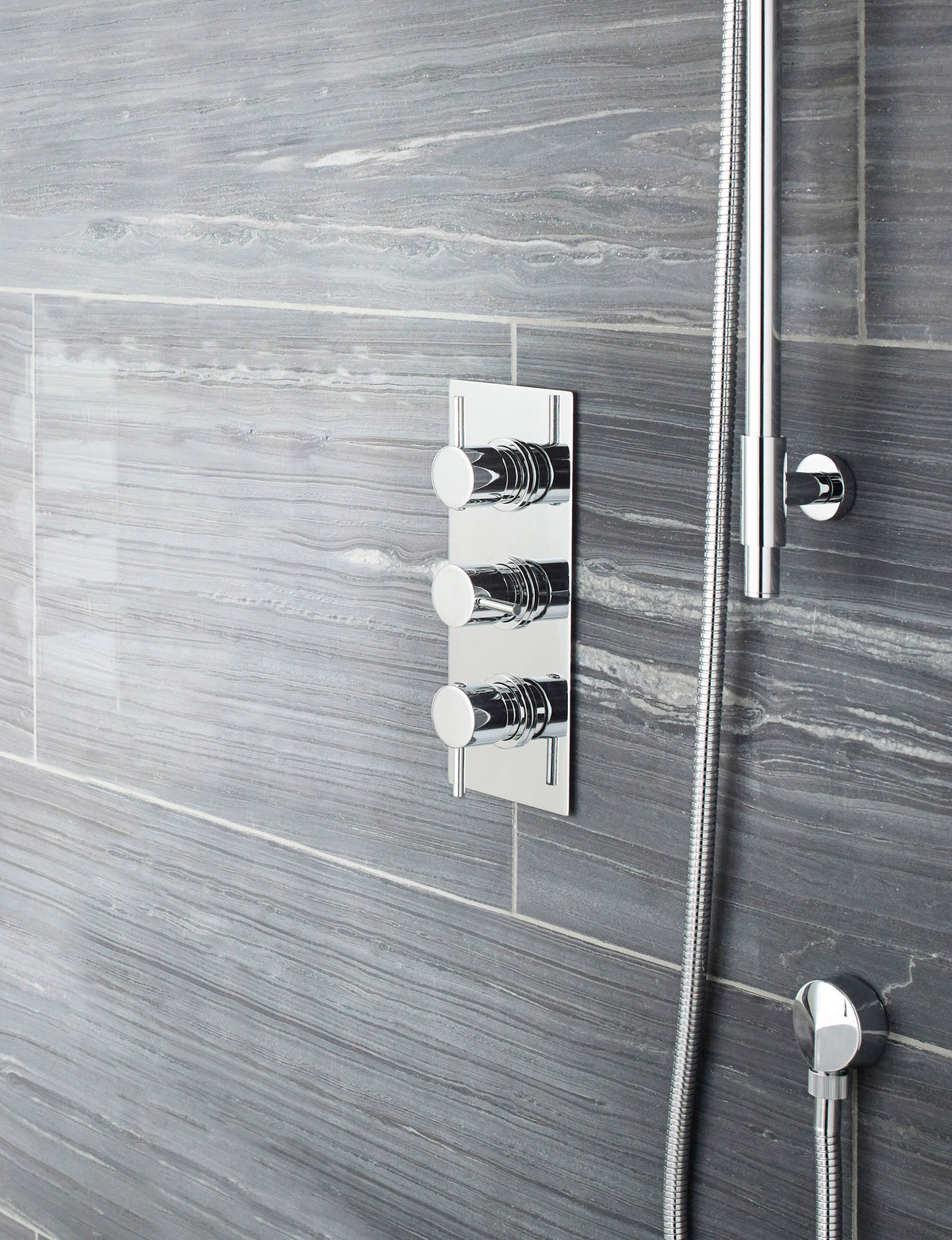 Nuie Triple Thermostatic Shower Valve With Diverter – Chrome