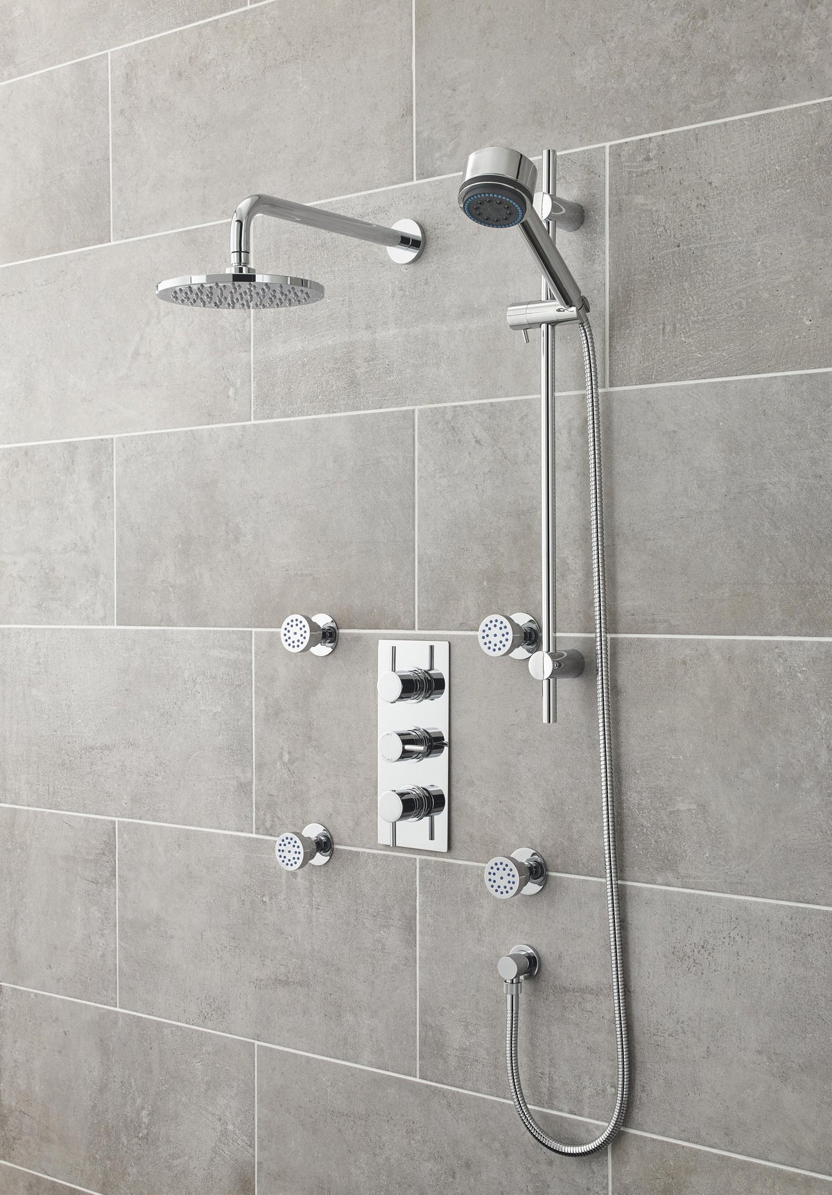 Nuie Triple Thermostatic Shower Valve With Diverter – Chrome, photo 4