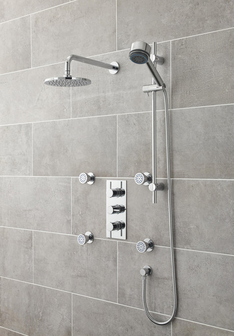Nuie Triple Thermostatic Shower Valve With Diverter – Chrome, photo 4