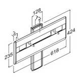 Pressalit PLUS Wash Basin Bracket With Lever Control, Manually Height Adjustable R4550112