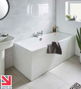 Kartell K-VIT Refine 1600x700 Single Ended Bath With Legs- White Gloss (REF1670SE)