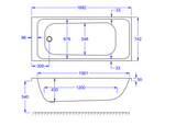 Kartell K-VIT Refine 1700 x 750mm bath from above