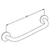 Pressalit Care PLUS Handrail 300mm Anthracite (RT100112)