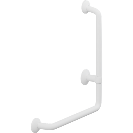 Pressalit PLUS angled handrail – 400 x 475 mm, Right, White