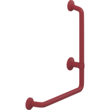 Pressalit PLUS angled handrail – 400 x 475 mm, Right, Red