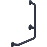 Pressalit PLUS angled handrail – 400 x 475 mm, Right, Dark Blue