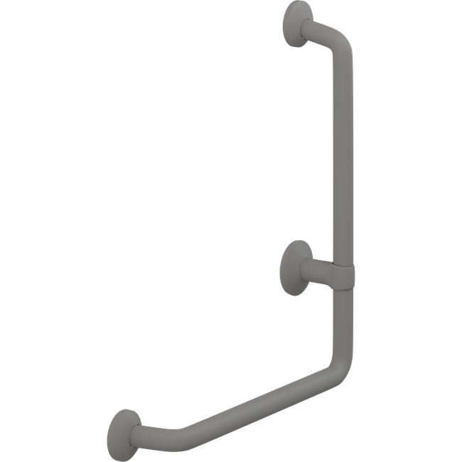 Pressalit PLUS angled handrail – 400 x 475 mm, Right, Anthracite