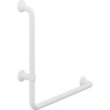 Pressalit PLUS angled handrail – 400 x 475 mm, Left, White