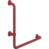 Pressalit PLUS angled handrail – 400 x 475 mm, Left, Red