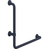 Pressalit PLUS angled handrail – 400 x 475 mm, Left, Dark Blue