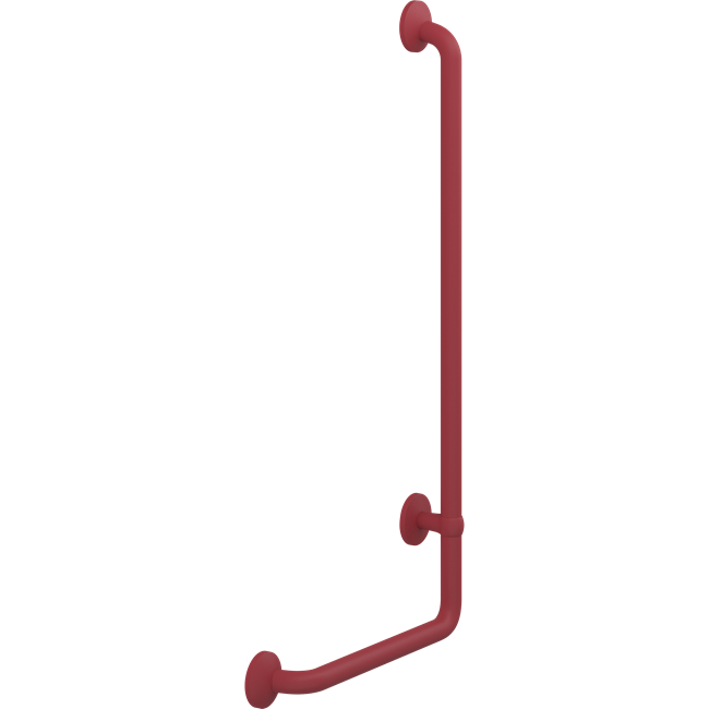 Pressalit PLUS angled handrail – 400 x 900 mm, Right, Red