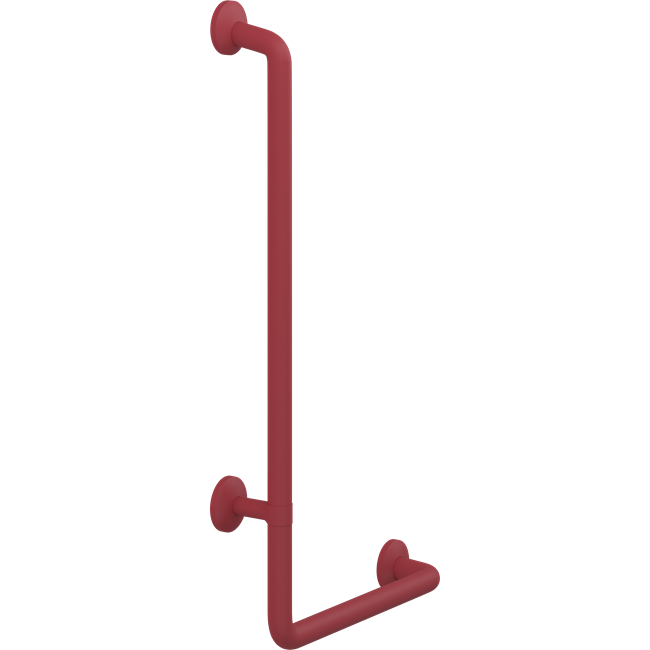 Pressalit PLUS angled handrail – 400 x 900 mm, Left, Red