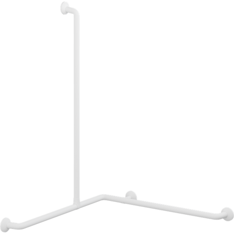 Pressalit PLUS corner shower handrail – 762 x 1200 x 1090 mm, White