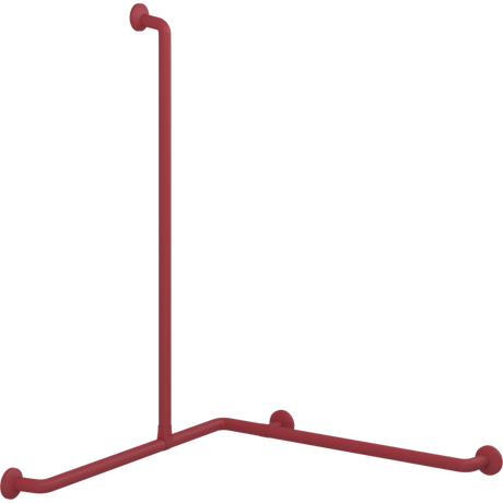 Pressalit PLUS corner shower handrail – 762 x 1200 x 1090 mm, Red