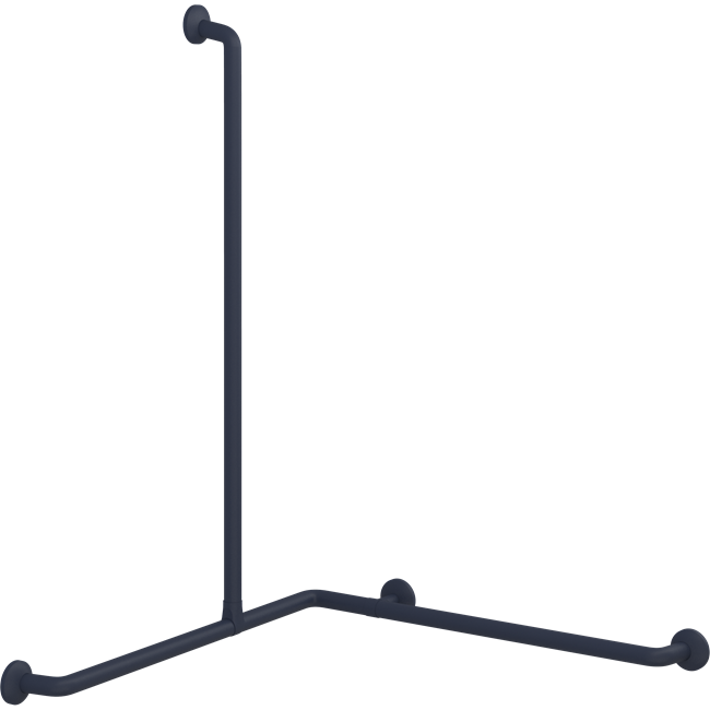 Pressalit PLUS corner shower handrail – 762 x 1200 x 1090 mm, Dark Blue