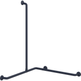 Pressalit PLUS corner shower handrail – 762 x 1200 x 1090 mm, Dark Blue