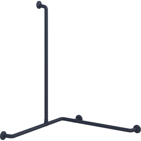 Pressalit PLUS corner shower handrail – 762 x 1200 x 1090 mm, Dark Blue