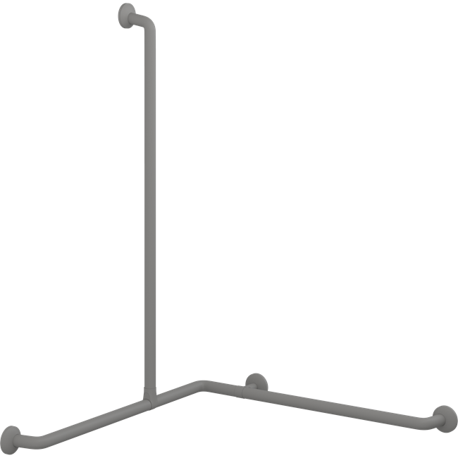 Pressalit PLUS corner shower handrail – 762 x 1200 x 1090 mm, Anthracite