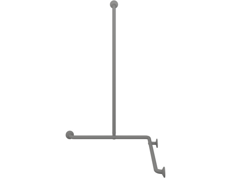 Pressalit PLUS corner shower handrail 762 x 762 x 1250 mm – view 2