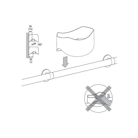Pressalit soap dish for handrail – view 3