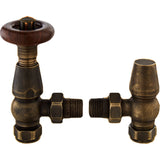 Nuie Camden Angled Thermostatic Radiator Valve – Antique Brass, Chrome or Satin Nickel