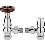 Nuie Camden Angled Thermostatic Radiator Valve – Antique Brass, Chrome or Satin Nickel, photo 2