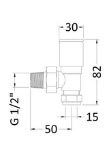 Nuie choice Angled Radiator Valves – Brushed Brass or White, photo 3