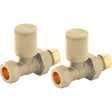 Nuie choice Straight Radiator Valves – Brushed Brass or White