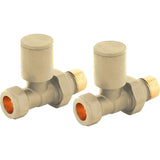 Nuie choice Straight Radiator Valves – Brushed Brass or White