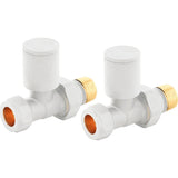 Nuie choice Straight Radiator Valves – Brushed Brass or White, photo 2