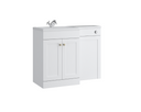 Kartell K-VIT Sanctuary 1100mm L-Shaped Furniture Pack, Left Hand - basin on the left - Matt White