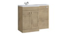 Kartell K-VIT Sanctuary 1100mm L-Shaped Furniture Pack, Left Hand - basin on the left - Torro Oak