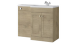 Kartell K-VIT Sanctuary 1100mm L-Shaped Furniture Pack, Right Hand - basin on the right - Torro Oak