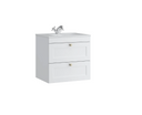 Kartell K-VIT Sanctuary 600mm 2 Drawer Wall Mounted Unit with Ceramic Basin - Matt White