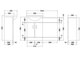 Nuie Saturn Furniture Pack With Round Basin, Back To Wall Toilet & Seat – Gloss White, photo 3