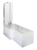 Nuie 1700mm Shower Bath With Screen, Side Panel And Legs Set – White, photo 2