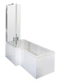 Nuie 1700mm Shower Bath With Screen, Side Panel And Legs Set – White, photo 2