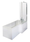 Nuie 1700mm Square Shower Bath With Screen, Side Panel And Legs Set – White, photo 2