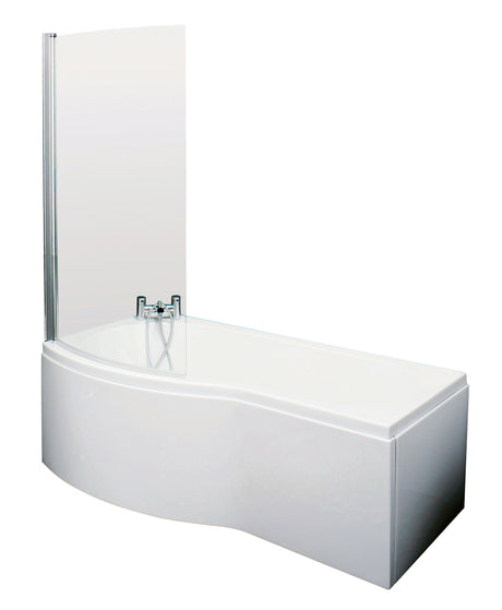 Nuie B-Shaped Shower Bath With Screen, Side Panel And Leg Set – 1500mm & 1700mm, photo 2
