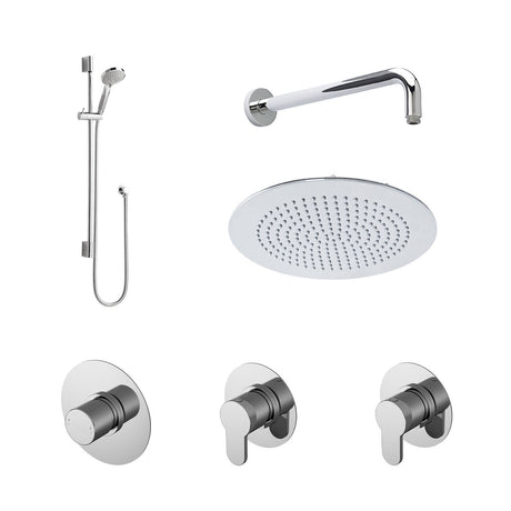 Nuie Arvan 2 Outlet Concealed Shower Valve With Stop Tap & Diverter – Chrome, photo 2