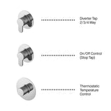 Nuie Arvan 2 Outlet Concealed Shower Valve With Stop Tap & Diverter – Chrome, photo 4