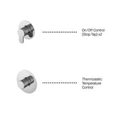 Nuie Arvan 2 Outlet Concealed Shower Valve With Stop Taps – Chrome, photo 4